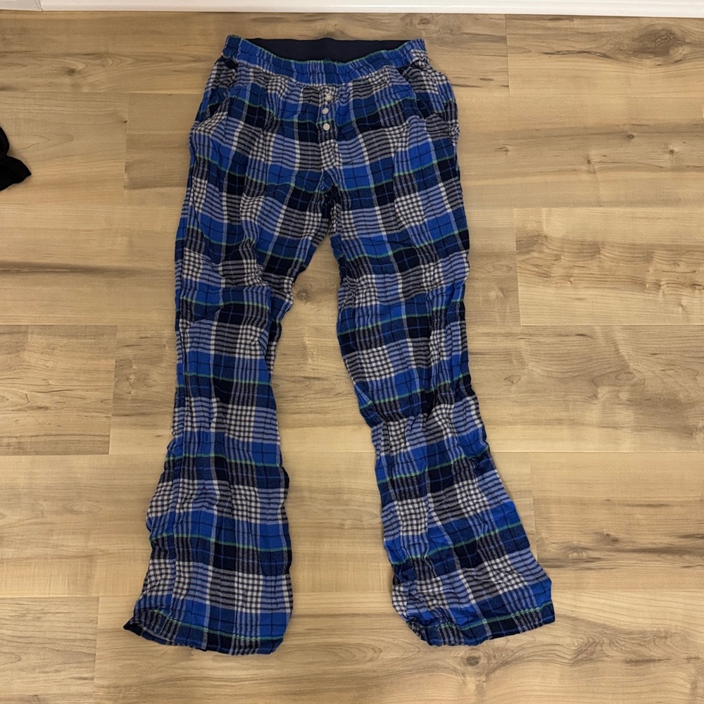 SIZE XS aerie blue plaid pajama pants